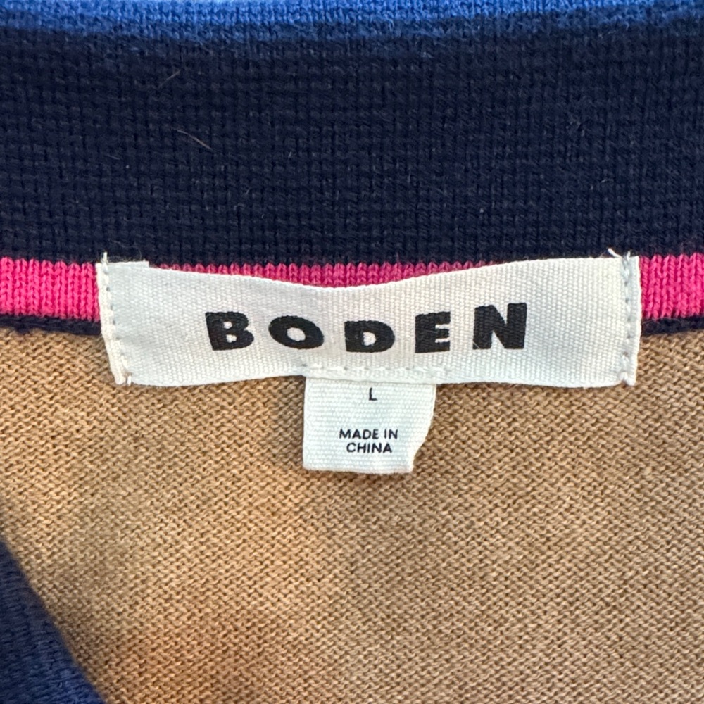 Boden Estelle Tan Henley Sweater size Large - Picture 8 of 13